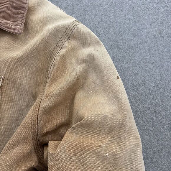 Vintage Carhartt Jacket Men XL Large Duck Canvas Chore Coat Corduroy Collar Barn - Picture 4 of 16